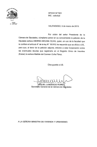 OFICIO N°7261 INC.: solicitud VALPARAÍSO, 9 de marzo de 2015