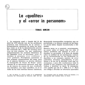 Lo «quolitos» y el «error in personom»