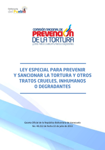 Ley Especial para Prevenir y Sancionar la Tortura