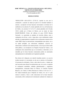 1 HSBC MÉXICO, S.A., INSTITUCIÓN DE BANCA MÚLTIPLE