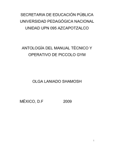 Antología del manual técnico y operativo de Piccolo Gym
