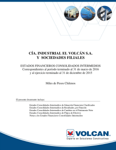 CÍA. INDUSTRIAL EL VOLCÁN S.A. Y SOCIEDADES FILIALES