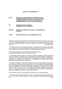 Directiva Presidencial No 01 DEL 99