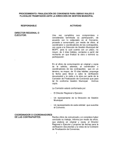 Procedimiento Finalización de Convenios para Obras Viales