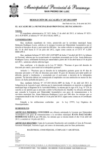 resolución de alcaldía nº 207-2013-mpp