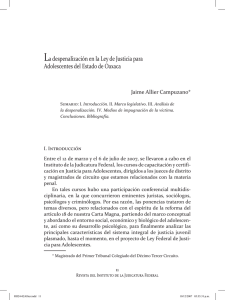 La despenalización en la Ley de Justicia para Adolescentes del