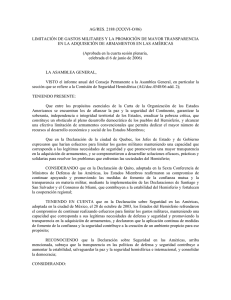 AG/RES. 2188 (XXXVI-O/06) LIMITACIÓN DE GASTOS MILITARES