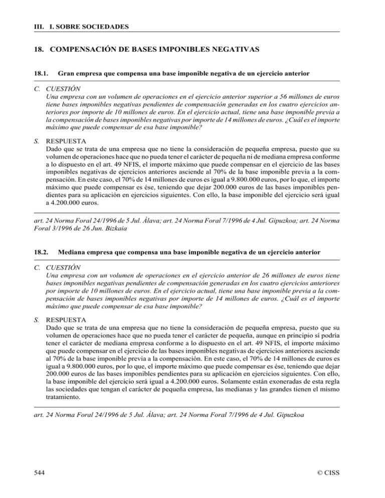 18. compensación de bases imponibles negativas
