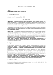 Ficha de la sentencia C-139 de 1996 Tema: Magistrado Ponente