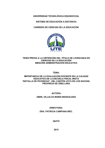 UNIVERSIDAD TECNOLÓGICA EQUINOCCIAL Portada SISTEMA