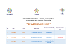 PROGRAMAS EDUCATIVOS ACREDITADOS POR LA RED