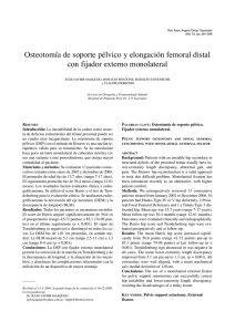 Osteotomía de soporte pélvico y elongación femoral distal con