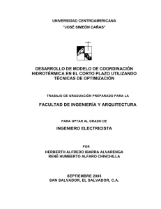 Sep-2005 Desarrollo de modelo de coordinación hidrotérmica en el