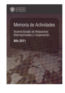 Memoria Actividades VRIC 2011 - UPV Universitat Politècnica de