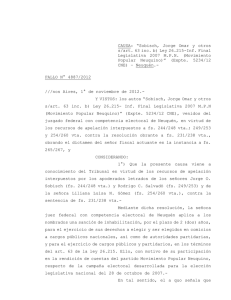 CAUSA: “Sobisch, Jorge Omar y otros s/art. 63 inc. b) Ley 26.215