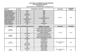 Clasificados a ASCUN Nacional 2015