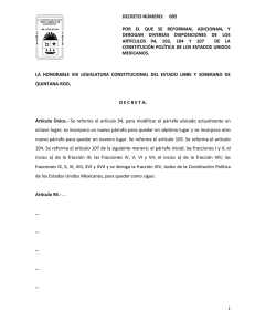 LA HONORABLE XIII LEGISLATURA CONSTITUCIONAL DEL