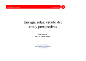 Energía solar: estado del g arte y perspectivas