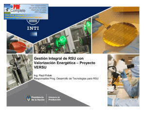 Gestión Integral de RSU con Valorización Energética – Proyecto