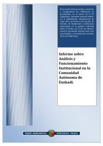 Informe sobre análisis y funcionamiento institucional en Euskadi