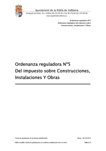 Ordenanza reguladora Nº5 Del impuesto sobre Construcciones