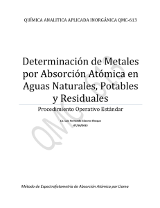 Determinación de Metales por Absorción Atómica en Aguas