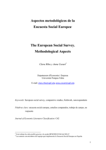 Aspectos metodológicos de la Encuesta Social Europea1 The