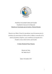 Pontificia Universidad Católica del Ecuador Facultad de Ciencias de