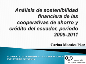 Análisis de sostenibilidad financiera de las cooperativas de ahorro y