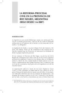 la reforma procesal civil en la provincia de rio negro, argentina