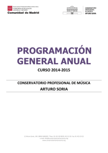 programación general anual - Conservatorio Profesional Arturo Soria