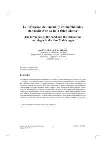 La formación del vinculo y los matrimonios clandestinos en la Baja