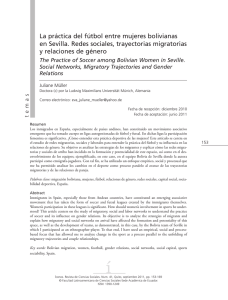 La práctica del fútbol entre mujeres bolivianas en Sevilla