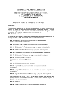 Conceptos Presupuestarios 2015 - Universidad Politécnica de Madrid