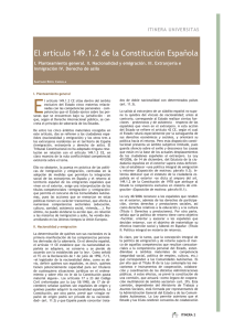 El artículo 149.1.2 de la Constitución Española. Autor: S. Ripol Carulla