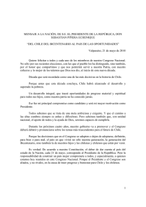 Discurso Presidente Sr. Sebastián Piñera Echenique 2010