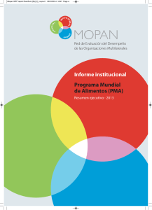 Informe institucional Programa Mundial de Alimentos (PMA)
