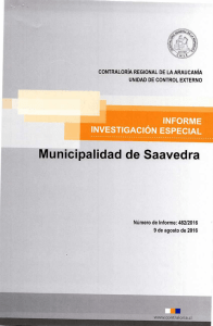 Municipalidad de Saavedra - Contraloría General de la República