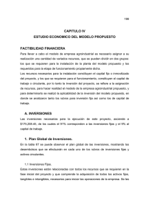 CAPITULO IV ESTUDIO ECONOMICO DEL MODELO PROPUESTO