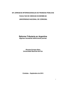 Reforma Tributaria en Argentina. Algunas necesarias definiciones