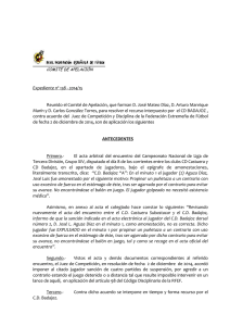 Acuerdos del Comité de Apelación del 4 de diciembre de