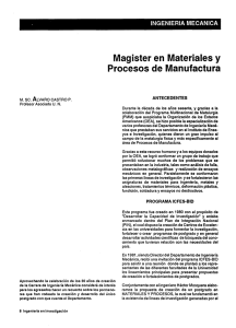 Magister en Materiales y Procesos de Manufactura