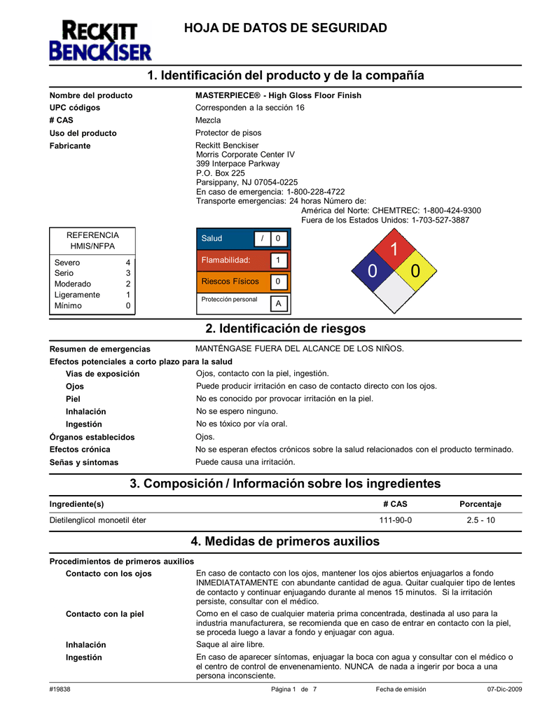 Hoja De Datos De Seguridad De Materiales Seguridad Y 3352