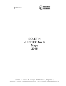 BOLETIN JURIDICO No. 5 Mayo 2015