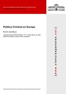 Política Criminal en Europa. - Universidad de Castilla