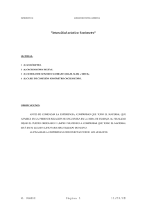 M. RAMOS Página 1 11/03/021 "Intensidad acústica: Sonómetro"