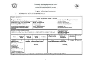 Metodologíapara el Análisis de las Estadísticas Electorales