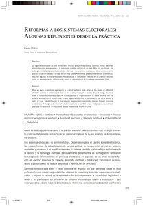 reformas a los sistemas electorales algunas reflexiones desde la