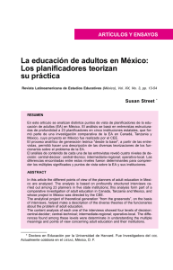 La educación de adultos en México: Los planificadores teorizan su
