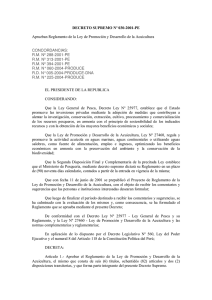 Decreto Supremo N° 030-2001-PE